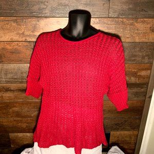 Red knit sweater